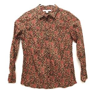 Lauren Conrad Button Up Long Sleeve Blouse Floral